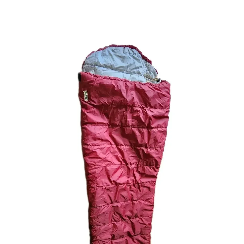 VTG LL Bean Mummy Sleeping Bag Adult Red Grey 1970/80s Camp Gear 3 Seasons USA